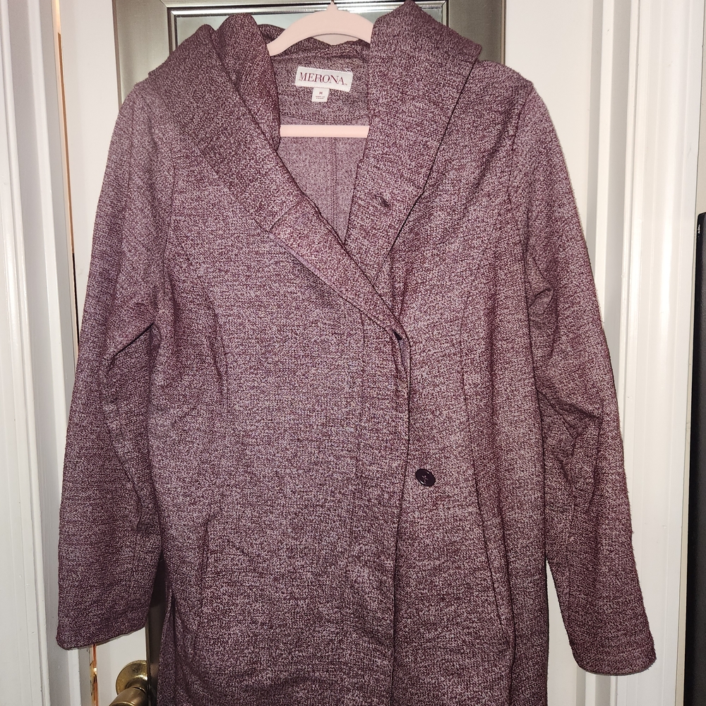 Merona Heathered Plum Hooded Coat
